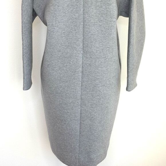 Everlane The Scuba Knit Sweatshirt Dress 3/4 Sleeve Gray Size Medium - Picture 9 of 16